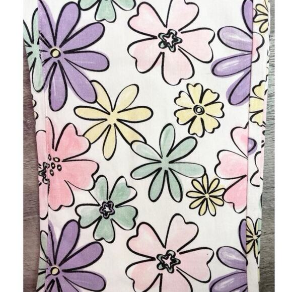 Hippie Boho Cottage core HIGH RISE Floral denim flare jeans Small - Picture 9 of 9